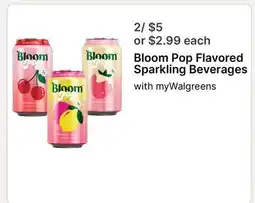 Walgreens Bloom Pop Flavored Sparkling Beverages offer