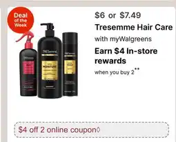 Walgreens Tresemme Hair Care offer