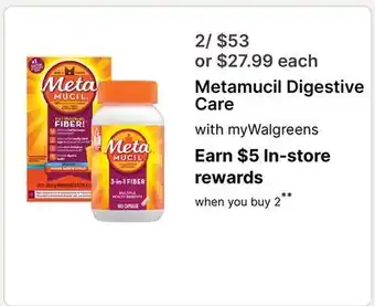 Walgreens Metamucil Digestive Care offer