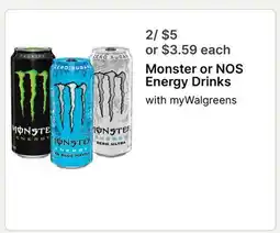 Walgreens Monster or NOS Energy Drinks offer