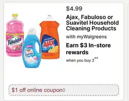 Walgreens Ajax, Fabuloso or Suavitel Household Cleaning Products offer