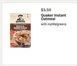 Walgreens Quaker Instant Oatmeal offer