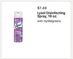 Walgreens Lysol Disinfecting Spray offer