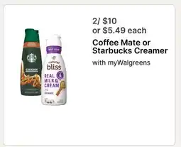 Walgreens Coffee Mate or Starbucks Creamer offer