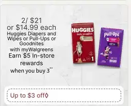Walgreens Huggies Diapers and Wipes or Pull-Ups or Goodnites offer