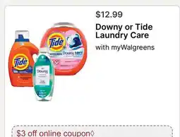 Walgreens Downy or Tide Laundry Care offer