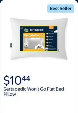 Walmart Sertapedic Won't Go Flat Standard/Queen Bed Pillow, Hypoallergenic offer