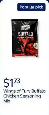 Walmart Wings of Fury Buffalo Chicken Seasoning Mix offer
