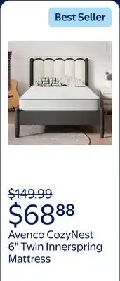 Walmart Avenco CozyNest 6 Twin Size Medium Supportive Innerspring Mattress offer