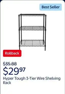 Walmart Hyper Tough Multipurpose 3-Tier Wire Shelving Rack offer