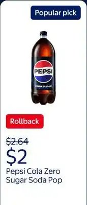 Walmart Pepsi Cola Zero Sugar Soda Pop offer