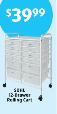 Aldi SOHL 12-Drawer Rolling Cart offer