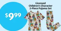 Aldi Licensed Children's Character 2-Piece Pajama Set offer