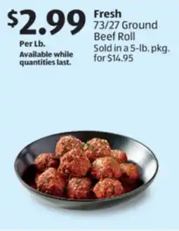 Aldi Fresh 73/27 Ground Beef Roll offer
