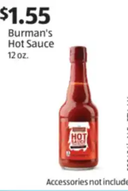 Aldi Burman's Hot Sauce offer