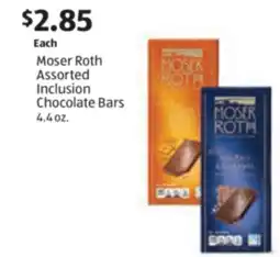 Aldi Moser Roth Assorted Inclusion Chocolate Bars offer
