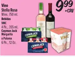 El Super Stella Rosa Wine 750 ml, VMC 4 Pk., 355ml. Cayman Jack Margarita o Paloma 6Pk., 12Oz offer