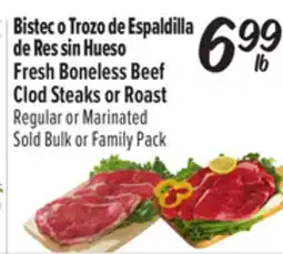 El Super Fresh Boneless Beef Clod Steaks or Roast offer