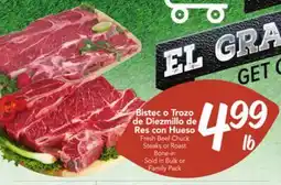 El Super Fresh Beef Chuck Steaks or Roast Bone-in offer