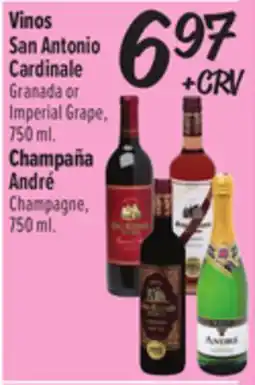 El Super San Antonio Cardinale Granada or Imperial Grape, 750 ml., André Champagne offer