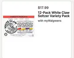 Walgreens 12-Pack White Claw Seltzer Variety Pack offer