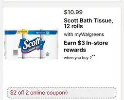 Walgreens Scott Bath Tissue offer