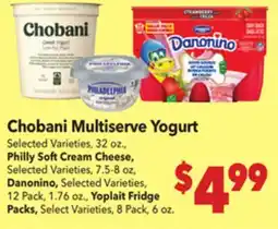 Vallarta Supermarkets Chobani Multiserve Yogurt offer