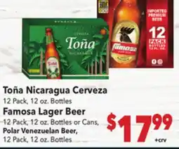 Vallarta Supermarkets Toña Nicaragua Cerveza offer