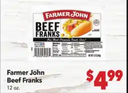 Vallarta Supermarkets Farmer John Beef Franks offer