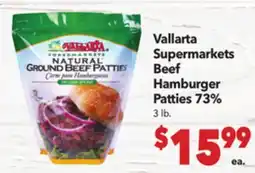 Vallarta Supermarkets Vallarta Supermarkets Beef Hamburger Patties 73% offer