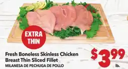 Vallarta Supermarkets Fresh Boneless Skinless Chicken Breast Thin Sliced Fillet / MILANESA DE PECHUGA DE POLLO offer
