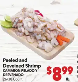 Vallarta Supermarkets Peeled and Deveined Shrimp / CAMARON PELADO Y DESVENADO offer
