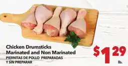 Vallarta Supermarkets Chicken Drumsticks Marinated and Non Marinated / PIERNITAS DE POLLO PREPARADAS Y SIN PREPARAR offer