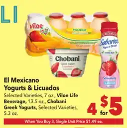 Vallarta Supermarkets El Mexicano Yogurts & Licuados offer