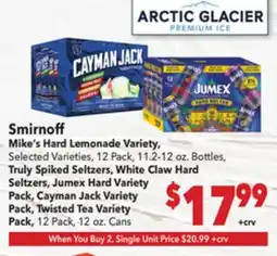 Vallarta Supermarkets Smirnoff Mike's Hard Lemonade Variety offer