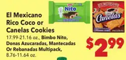 Vallarta Supermarkets El Mexicano Rico Coco or Canelas Cookies offer