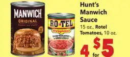 Vallarta Supermarkets Hunt's Manwich Sauce offer