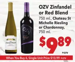 Vallarta Supermarkets OZV Zinfandel or Red Blend offer