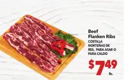 Vallarta Supermarkets Beef Flanken Ribs/COSTILLA NORTEÑAS DE RES, PARA ASAR O PARA CALDO offer