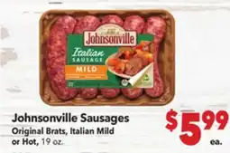 Vallarta Supermarkets Johnsonville Sausages Original Brats, Italian Mild or Hot offer