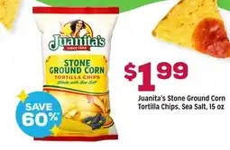 Grocery Outlet Juanita's Stone Ground Corn Tortilla Chips, Sea Salt offer