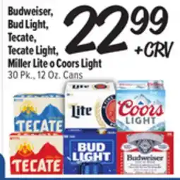 El Super Fresh Budweiser, Bud Light, Tecate, Tecate Light, Miller Lite o Coors Light offer