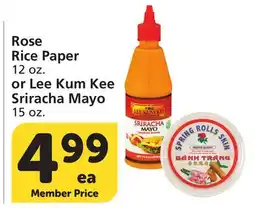 Vons Rose Rice Paper 12 oz. or Lee Kum Kee Sriracha Mayo 15 oz offer