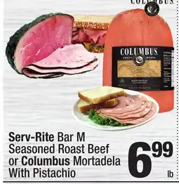 Super King Markets Bar M Seasoned Roast Beef or Columbus Mortadela With Pistachio offer