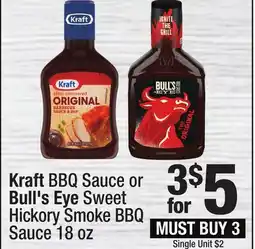 Super King Markets Kraft BBQ Sauce or Bull's Eye Sweet Hickory Smoke BBQ Sauce offer