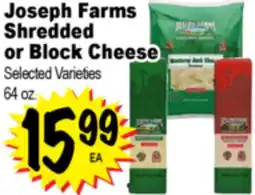 Superior Grocers Joseph Farms Shredded or Block Cheese offer