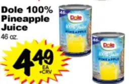 Superior Grocers Dole 100% Pineapple offer