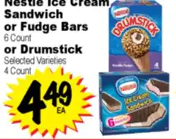Superior Grocers Nestle Ice Cream Sandwich or Fudge Bars 6 Count or Drumstick Selected Varieties 4 Count offer