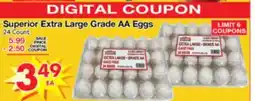 Superior Grocers Superior Extra Large Grade AA Eggs offer