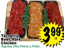 Superior Grocers Taco Trio Beef, Pork, Chicken offer